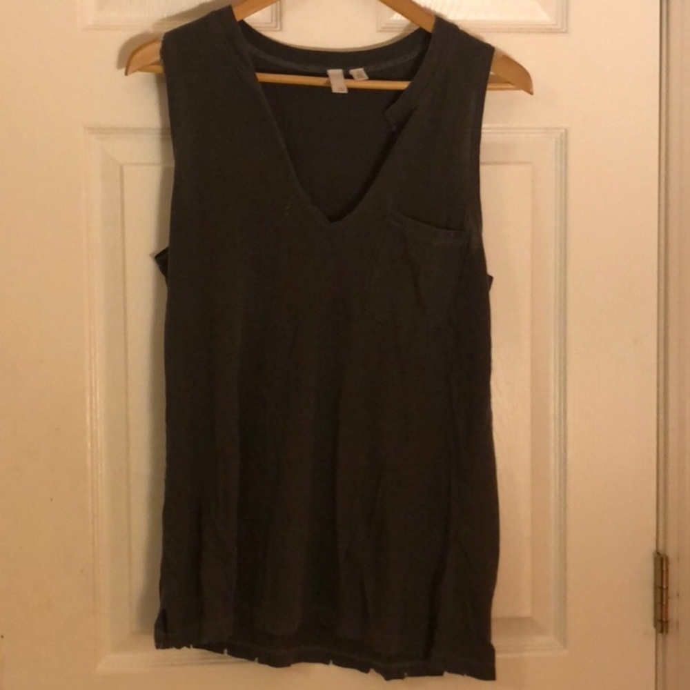 Distressed grey oversized tank top